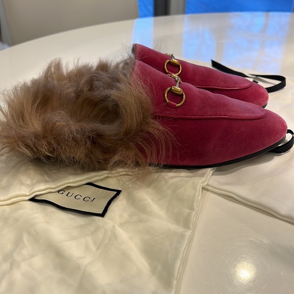 Gucci Velvet Princetown with Fur 37 - Picture 7 of 11